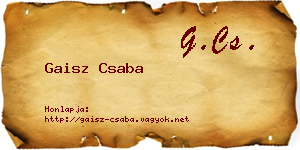 Gaisz Csaba névjegykártya